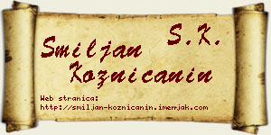Smiljan Kozničanin vizit kartica